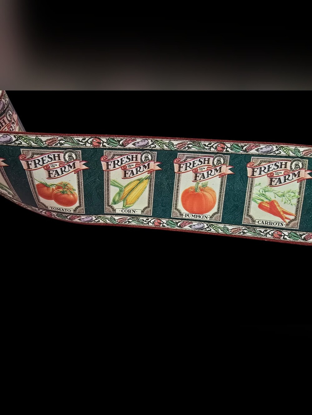 Vintage | Farmstand Veggies Border Wallpaper